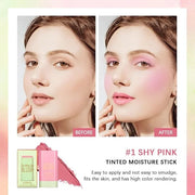 Multi-Use Cream Blush Stick,2-in-1 On-the-Go Blush for Cheek and Lip Tint,Waterproof Hydrating Tinted Solid Moisturizer Bl...