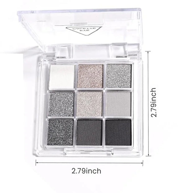 Black Smoky Eye shadow Palette, 9 Colors True Black Dark Grey Smokey Goth Makeup Pallet, 9 Soft Matte Shimmer High Pigment...