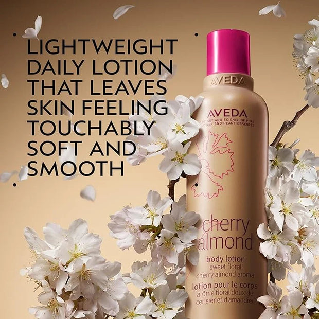 Aveda Cherry Almond Body Lotion | with Sweet Almond Oil, Cherry Blossom Extract | Sweet Floral Aroma of Tonka Bean, Certif...