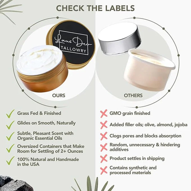 New & Unique Beef Tallow for Skin - Whipped Tallow Balm for Face Body-No Filler Oil or Honey. Moisturizer for Acne Eczema ...