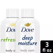 Dove Body Wash Travel Essentials Variety 2-Pack – Refreshing Cucumber & Green Tea + Deep Moisture Nourishing Body Washes, ...