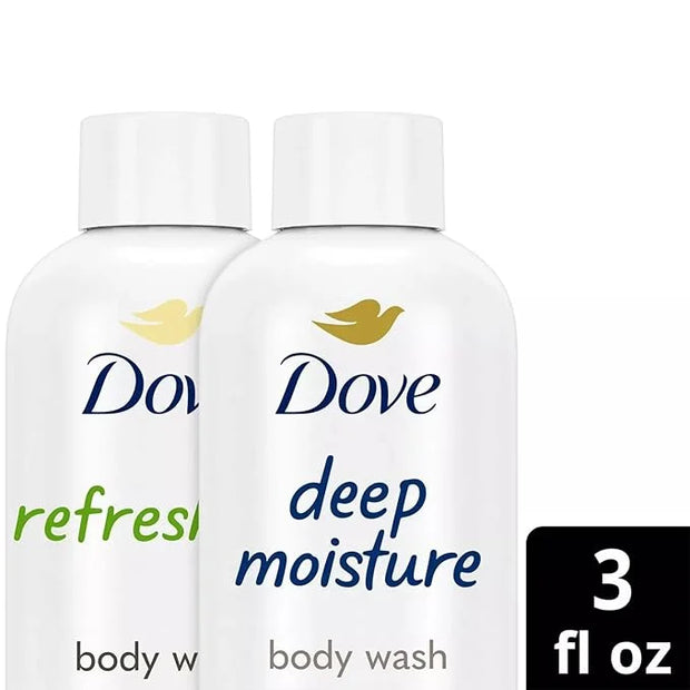 Dove Body Wash Travel Essentials Variety 2-Pack – Refreshing Cucumber & Green Tea + Deep Moisture Nourishing Body Washes, ...