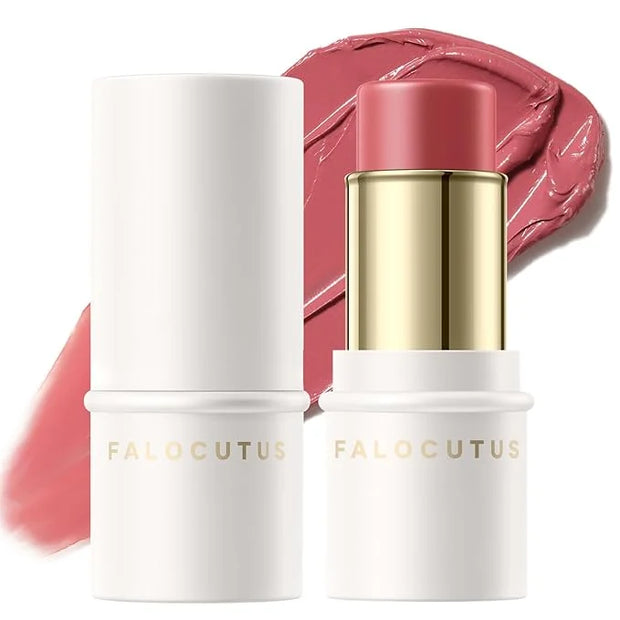 2Pcs Cream Blush Makeup Stick,Monochromatic Multi-Stick Face Blush for Cheek,Lip and Eye,Matte and Dewy Finish for Long We...